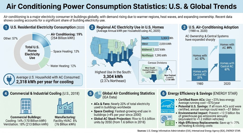air conditioning power consumption statistics